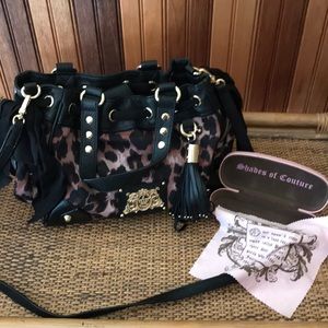 Juicy Couture Leopard purse and sunglasses case